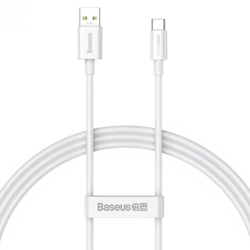 Дата кабель Baseus Superior Series (SUPERVOOC) Fast Charging USB to Type-C 65W 1m (CAYS00090) (White)