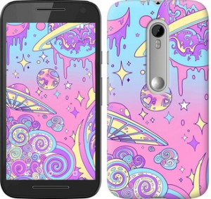 Чехол Розовая галактика для Motorola Moto G3