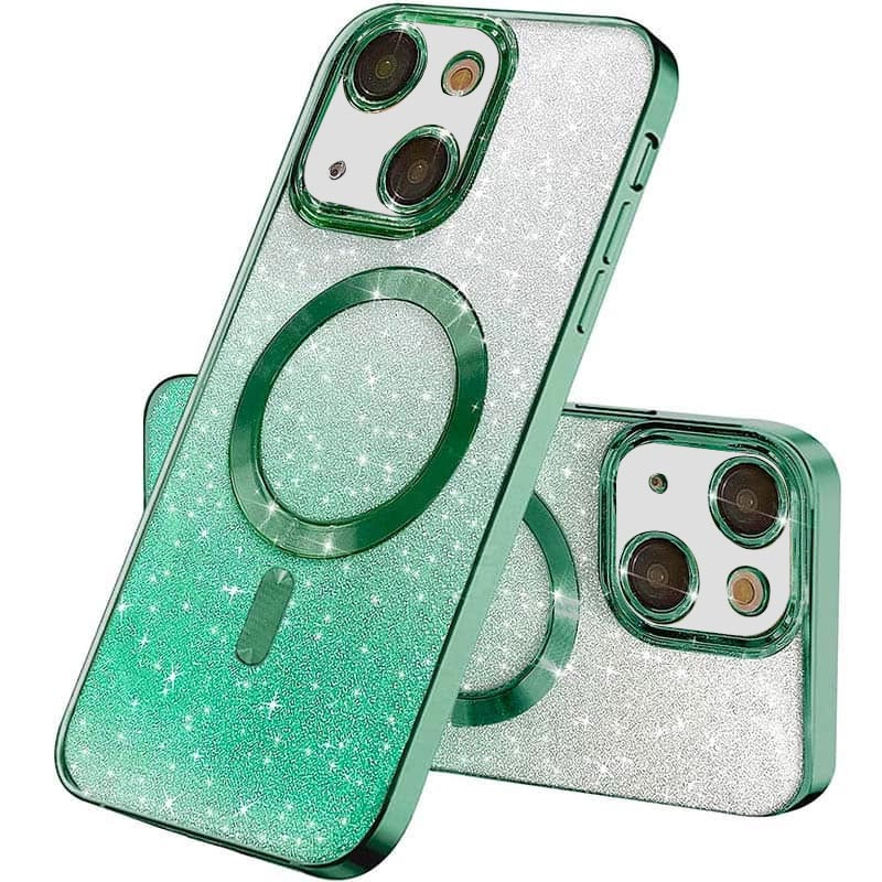 TPU чехол Delight case with Magnetic Safe с защитными линзами на камеру для Apple iPhone 15 (6.1") (Зеленый / Emerald)