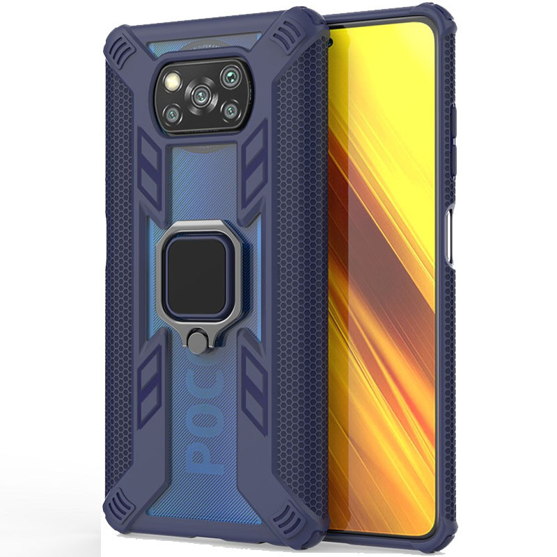 

Ударопрочный чехол Combo Ring for Magnet для Xiaomi Poco X3 Pro (Синий) 1066292