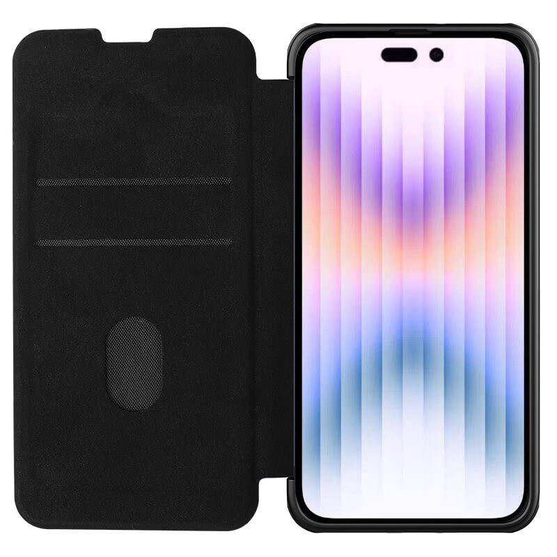 Кожаный чехол-книжка Nillkin Qin Pro Plain Camshield для Apple iPhone 14 Pro Max (6.7") (Черный) в магазине vchehle.ua