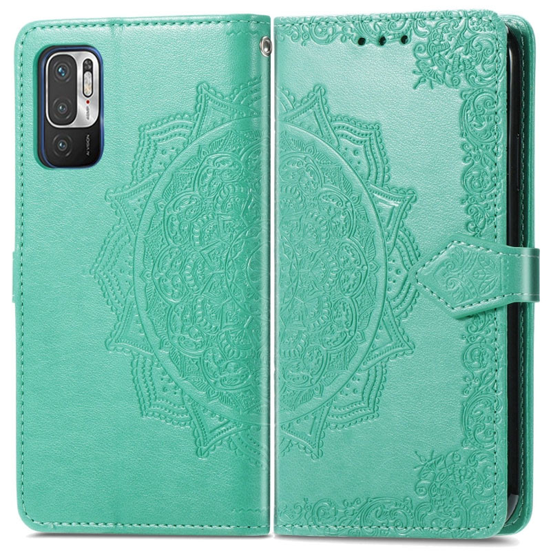 Фото Кожаный чехол-книжка Art Case с визитницей для Xiaomi Redmi Note 10 5G / Poco M3 Pro (Бирюзовый) на vchehle.ua