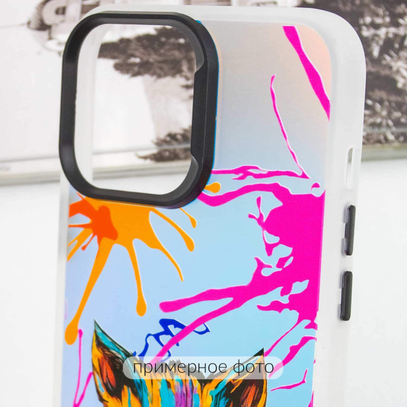Купити TPU+PC чохол TakiTaki Graffiti magic glow на Samsung Galaxy S23 Ultra (Dark cat / Pink / Purple) на vchehle.ua