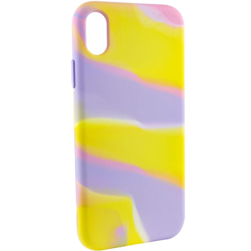 Фото Чехол Silicone case full Aquarelle для Apple iPhone XR (6.1") (Сиренево-желтый) на vchehle.ua