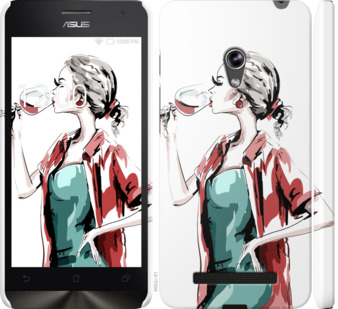 

Чехол Девушка с бокалом для Asus Zenfone 5 841855
