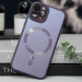 Фото Чохол TPU+Glass Sapphire Midnight with Magnetic Safe на Apple iPhone 12 Pro (6.1") (Фіолетовий / Deep Purple) в маназині vchehle.ua