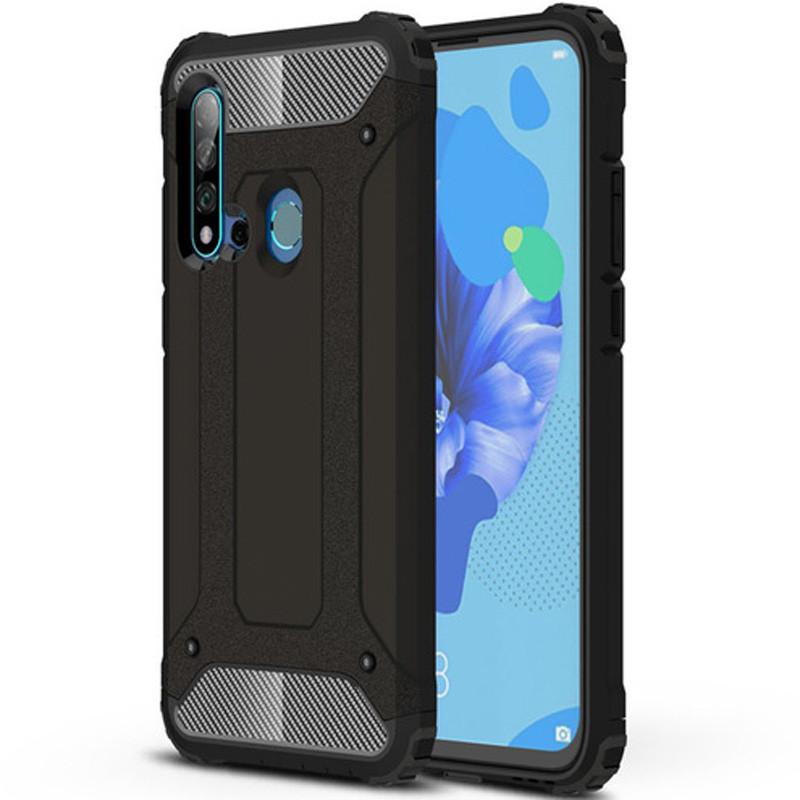 

Броньований протиударний TPU+PC чохол Immortal для Huawei Nova 5i (Чорний) 748357