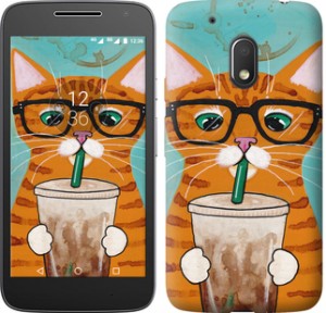 Чехол Зеленоглазый кот в очках для Motorola Moto G4 Play