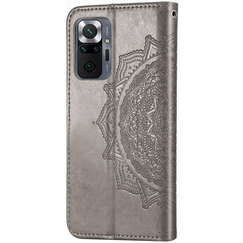 Кожаный чехол-книжка Art Case с визитницей для Xiaomi Redmi Note 10 Pro / 10 Pro Max (Серый) в магазине vchehle.ua