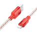 Фото Дата кабель Hoco X99 Crystal Junction USB to Lightning (1.2m) (Red) на vchehle.ua