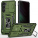 Ударопрочный чехол Camshield Army Ring для Samsung Galaxy S21 FE (Оливковый / Army Green)
