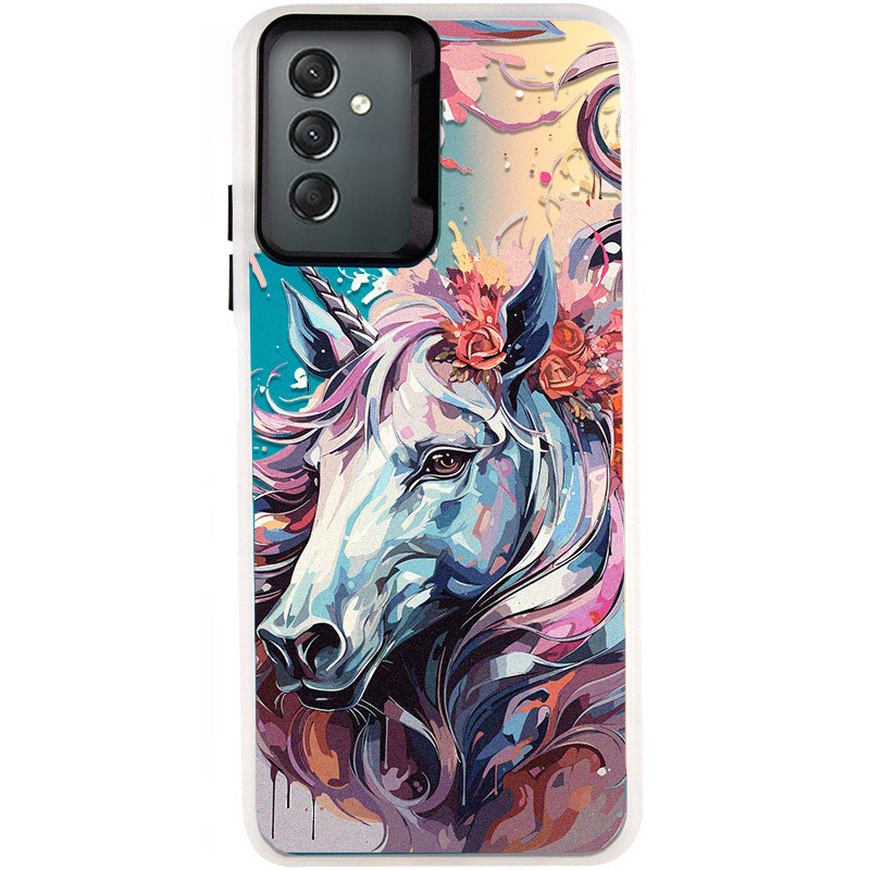 TPU+PC чехол TakiTaki Magic glow для Samsung Galaxy A14 4G/5G (Unicorn / Pink / Purple)