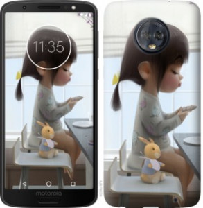Чехол Милая девочка с зайчиком для Motorola Moto G6 Plus