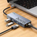 Купить Переходник HUB Hoco HB51 Wow 6in1 (Type-C to HDTV+RJ45+PD+3xUSB3.0) (Deep space gray) на vchehle.ua