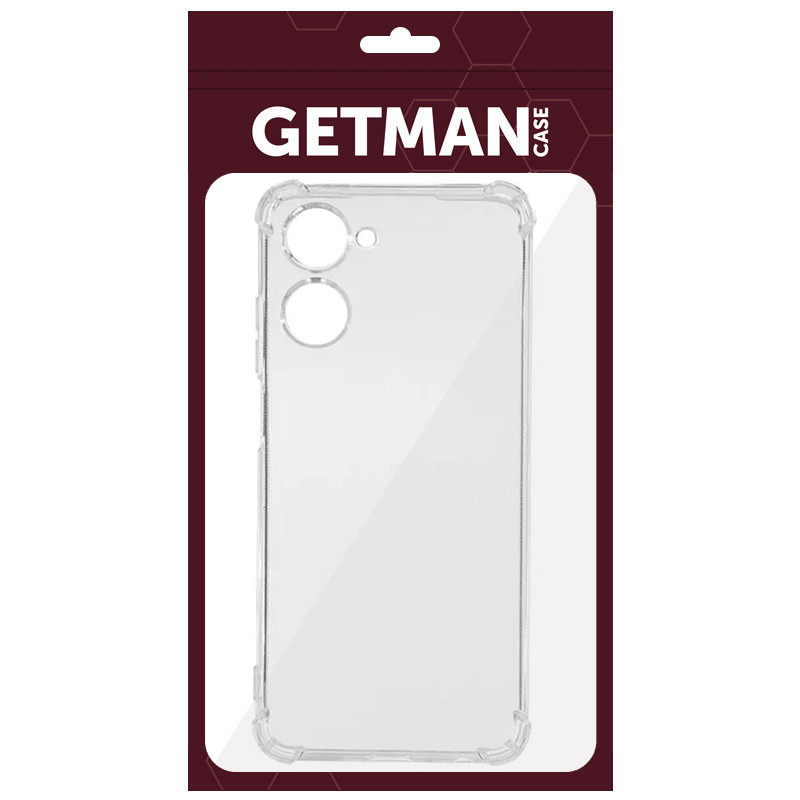 Купить TPU чехол GETMAN Ease logo усиленные углы Full Camera для Realme C33 (Бесцветный (прозрачный)) на vchehle.ua