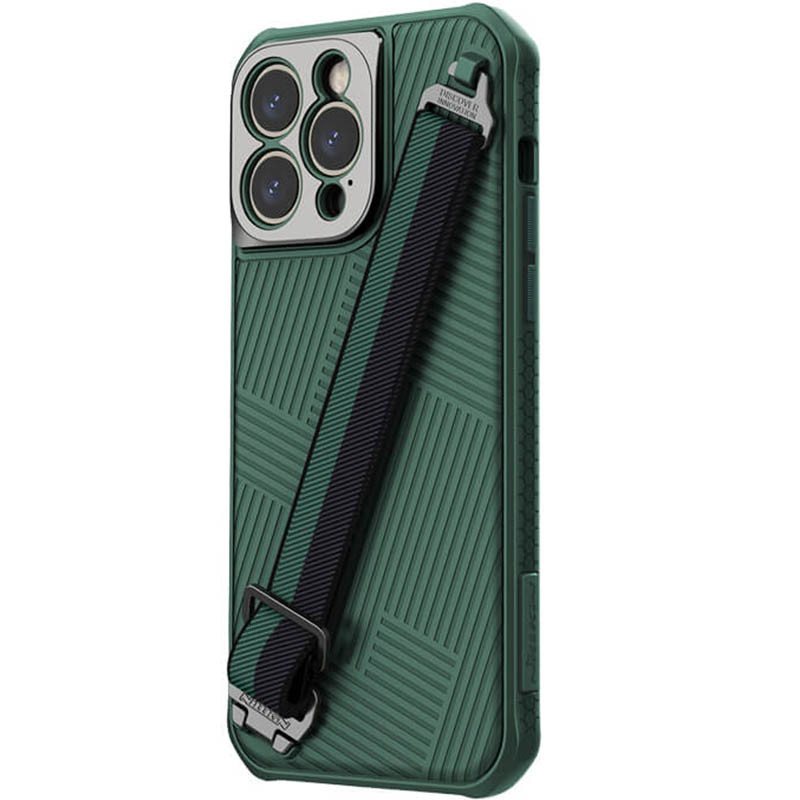 Фото Карбонова накладка Nillkin Strap Case на Apple iPhone 14 Pro Max (6.7") (Green) в маназині vchehle.ua