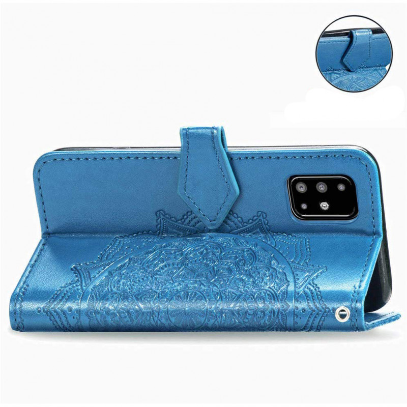 Фото Шкіряний чохол-книжка Art Case з візитницею на Samsung Galaxy A51 (Синій) в маназині vchehle.ua