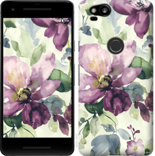 

Чохол Квіти аквареллю на Google Pixel 2 777254