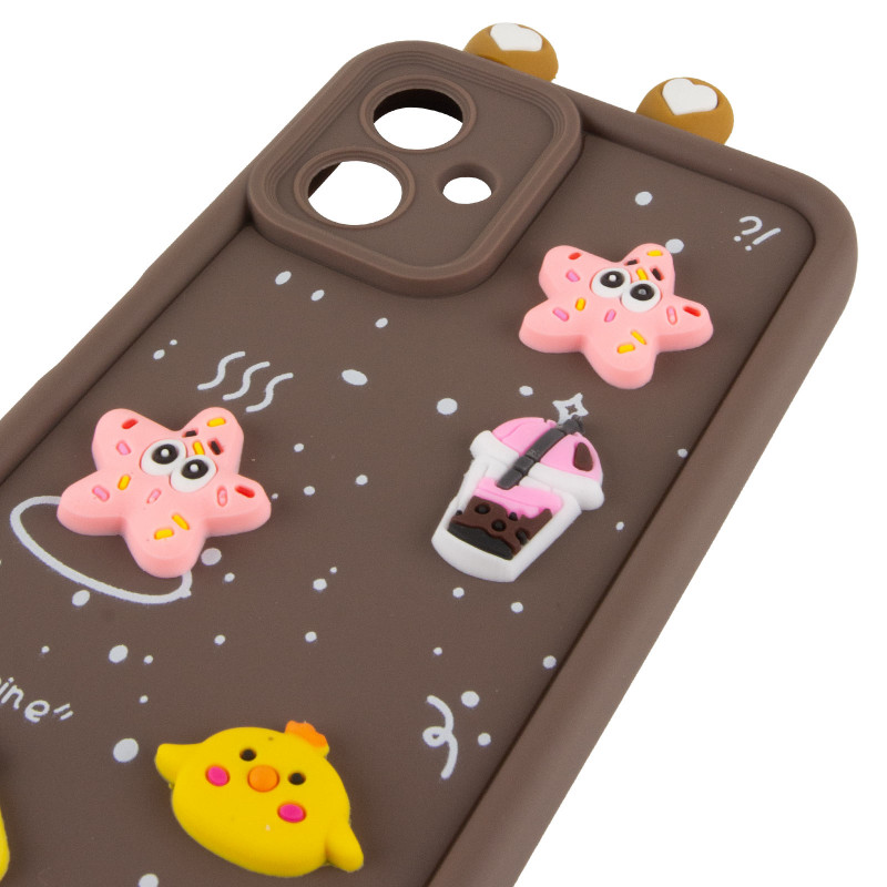 Чехол TPU Toys Case with Ears для Samsung Galaxy A06 (Brown) в магазине vchehle.ua