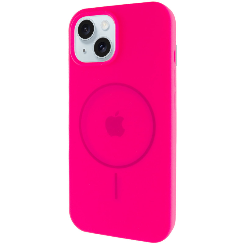 Чохол Silicone Case Full Protective (AA) with Magnetic Safe на Apple iPhone 15 Plus (6.7") (Рожевий / Barbie pink)