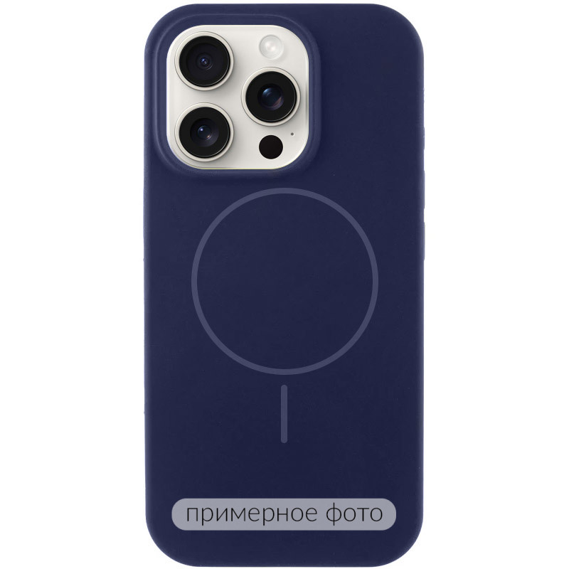 Чохол Silicone Case Full Protective (AA) NO LOGO with Magnetic Safe на Apple iPhone 14 (6.1") (Темно-синій / Midnight blue)