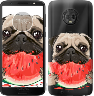 

Чехол Мопс и арбуз для Motorola Moto G6 843916