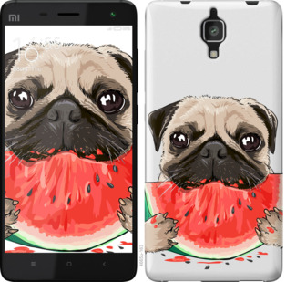 Чехол Мопс и арбуз для Xiaomi Mi4
