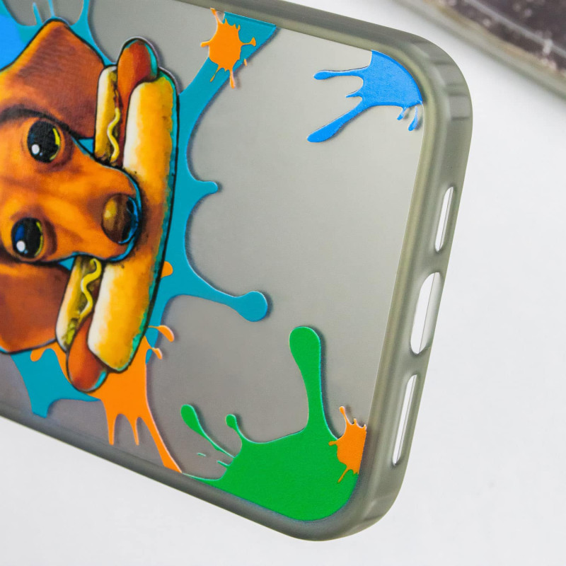 Заказать TPU+PC чехол TakiTaki Graffiti magic glow для Apple iPhone 12 Pro / 12 (6.1") (Sausage dog / Black) на vchehle.ua