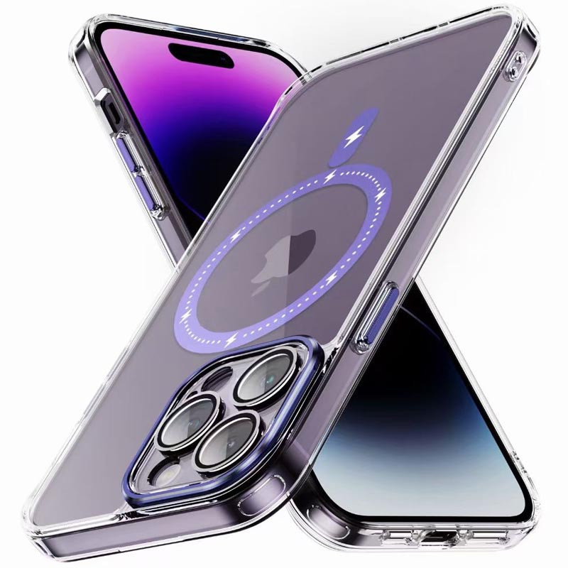 Фото Чехол TPU+PC Colorful with Magnetic Safe для Apple iPhone 14 Pro (6.1") (Purple) на vchehle.ua