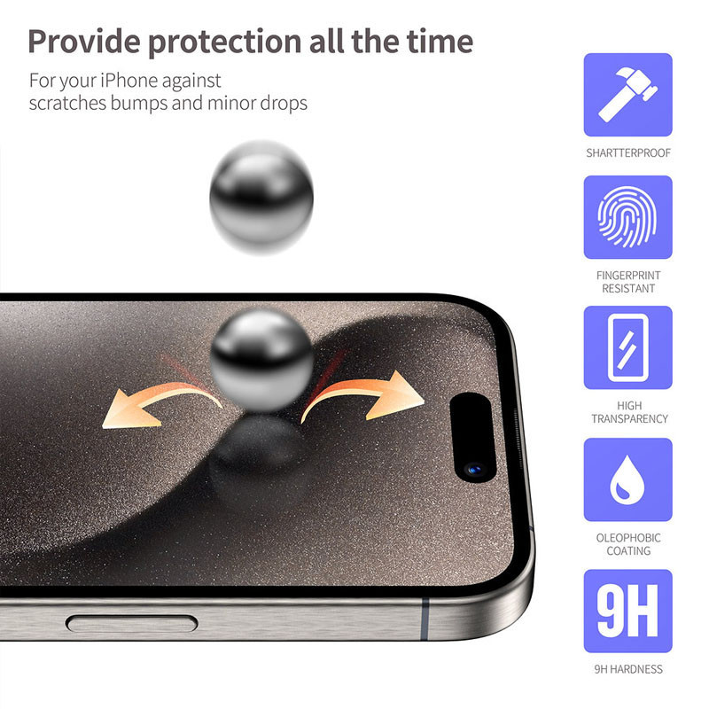 Купить Защитное 3D стекло Blueo Hot Bending для Apple iPhone 16 Pro Max (6.9") (+ аппликатор) (Черный) на vchehle.ua