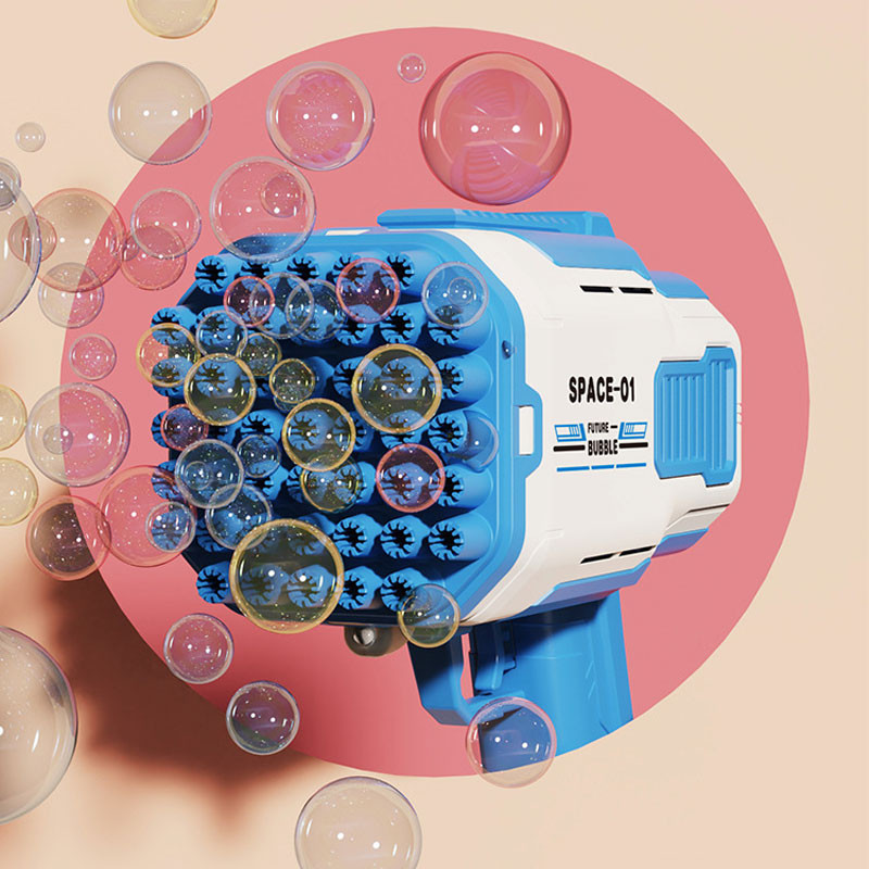 Фото Пистолет для мыльных пузырей Bubble Gun 698-20 с насадками на 32/45 отверстий 50ml (Blue) на vchehle.ua