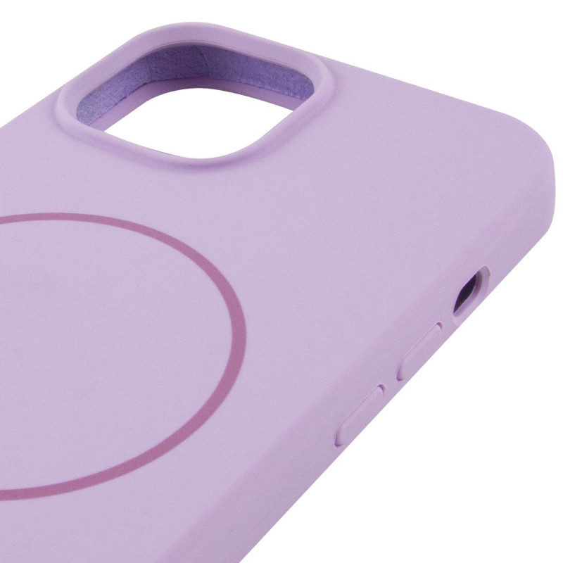 Чохол Silicone Case Full Protective (AA) NO LOGO with Magnetic Safe на Apple iPhone 15 (6.1") (Бузковий / Lilac) в магазині vchehle.ua