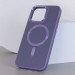 Фото Шкіряний чохол Bonbon Leather Metal Style with Magnetic Safe на Apple iPhone 14 (6.1") (Сірий / Lavender) в маназині vchehle.ua