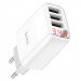 Фото МЗП Hoco C93A Easy charge 3-port digital display charger (Білий) в маназині vchehle.ua