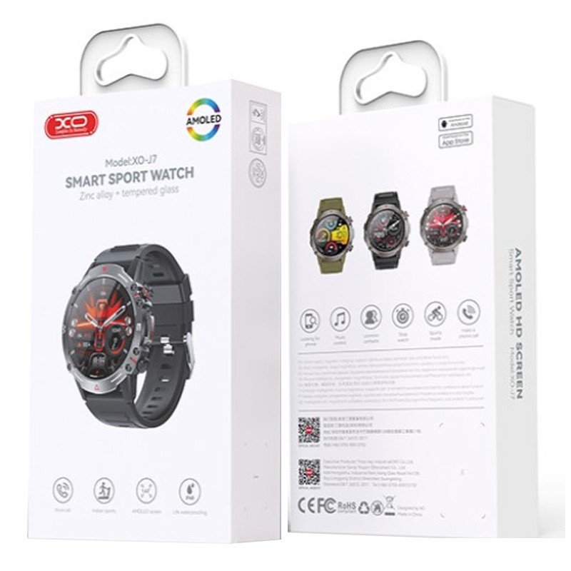 Купить Уценка Смарт-часы XO J7 AMOLED Square Star Sports (Эстетический дефект / Black) на vchehle.ua