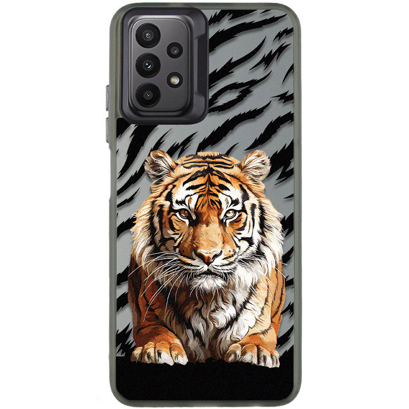 TPU+PC чохол TakiTaki Magic glow на Samsung Galaxy A23 4G (Tiger on the ground / Black)