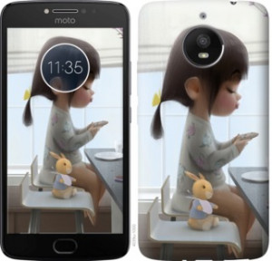 Чехол Милая девочка с зайчиком для Motorola Moto G7 Power
