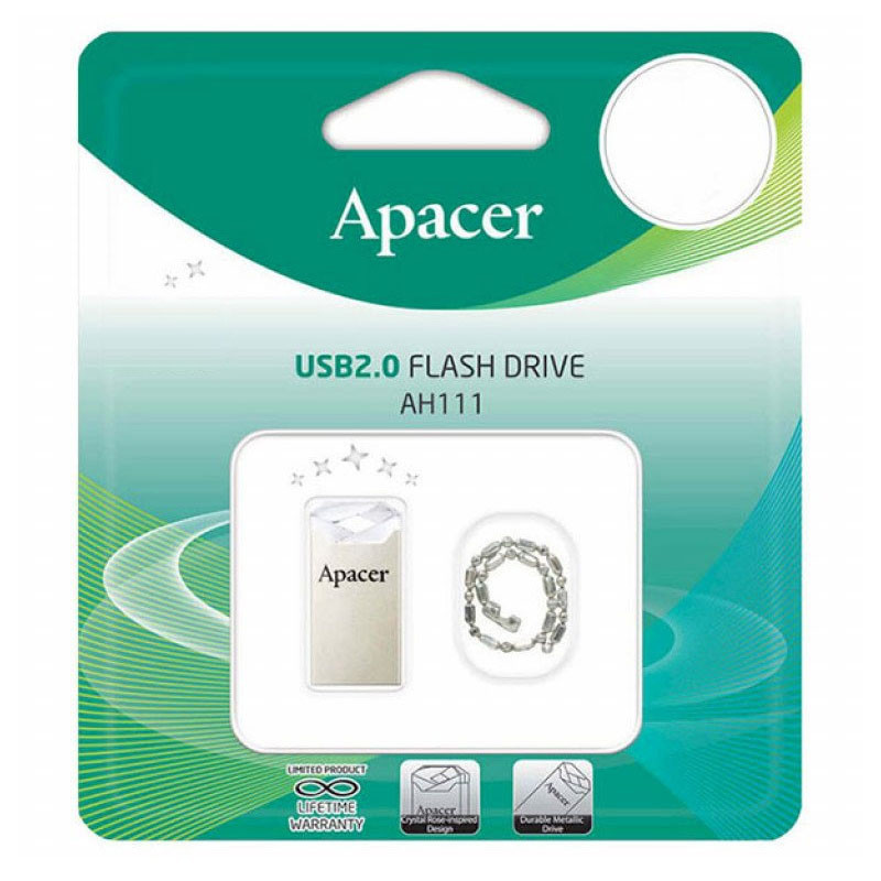 Фото Флеш накопичувач Apacer USB 2.0 AH111 32GB (Срібний) на vchehle.ua