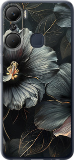 Чехол Черные цветы для Infinix Hot 12 Pro