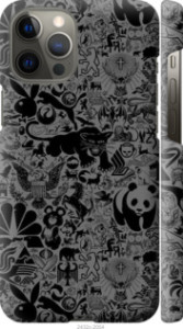 Чехол Чёрно-серый стикер бомбинг для iPhone 12 Pro Max