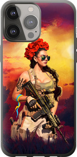 Чехол Украинка с оружием для iPhone 13 Pro Max