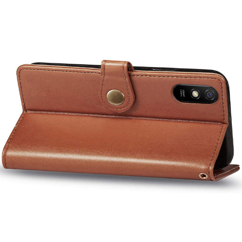 Купити Шкіряний чохол-книжка GETMAN Gallant (PU) для Xiaomi Redmi 9A (Коричневий) на vchehle.ua