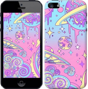Чехол Розовая галактика для iPhone SE