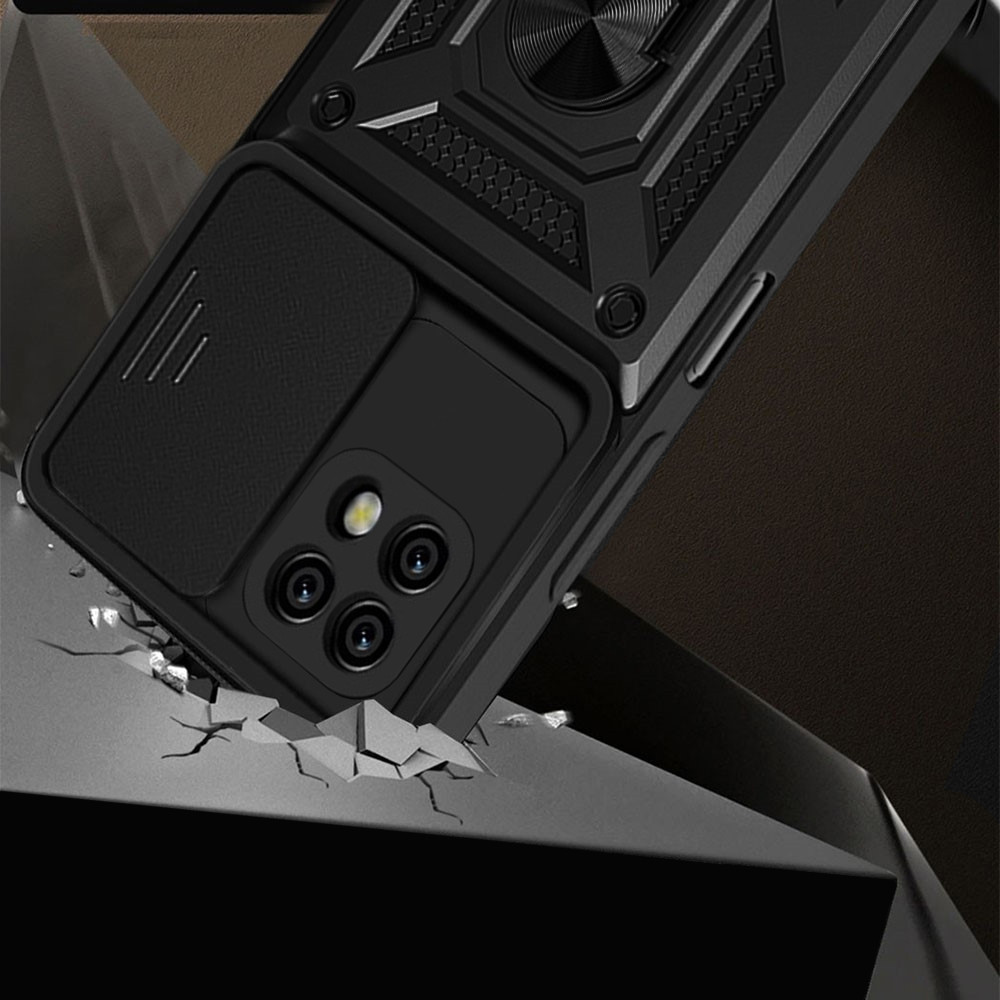 Заказать Ударопрочный чехол Camshield Serge Ring для Realme C25Y / C21Y (Черный) на vchehle.ua