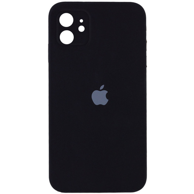Чехол Silicone Case Square Full Camera Protective (AA) для Apple iPhone 11 (6.1") (Черный / Black)