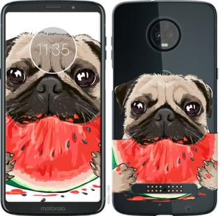 

Чохол Мопс і кавун на Motorola Moto Z3 Play 843936