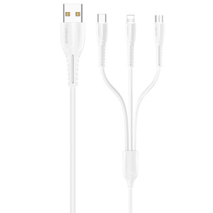 Дата кабель Usams US-SJ367 U35 3in1 USB to Combo 2A (1m)