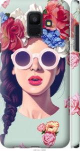 Чехол Девушка с цветами для Samsung Galaxy A6 2018