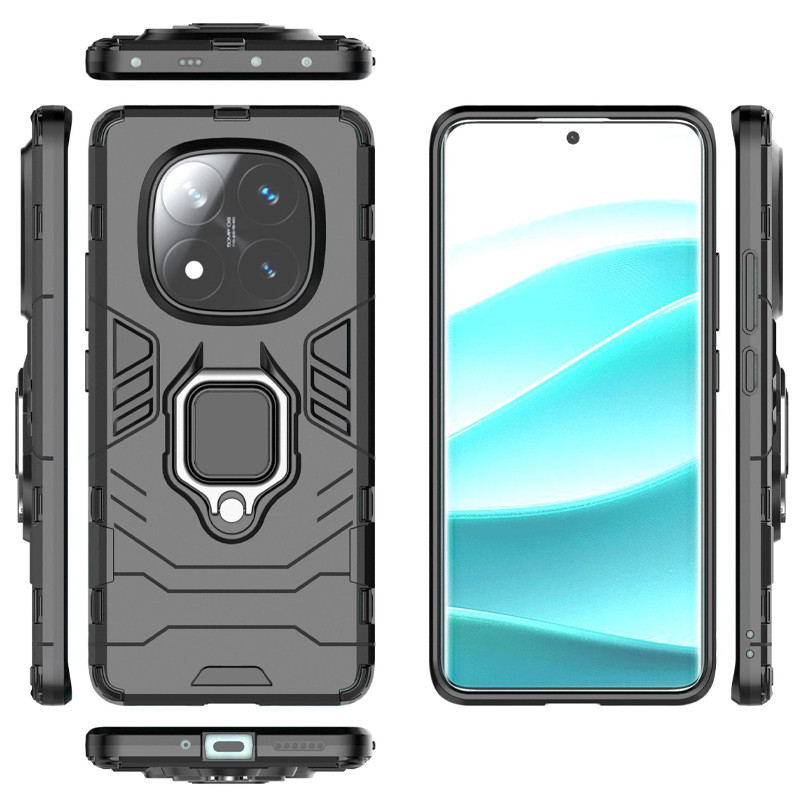 Купить Ударопрочный чехол Transformer Ring for Magnet для Xiaomi Redmi Note 14 Pro 5G (Черный / Soul Black) на vchehle.ua