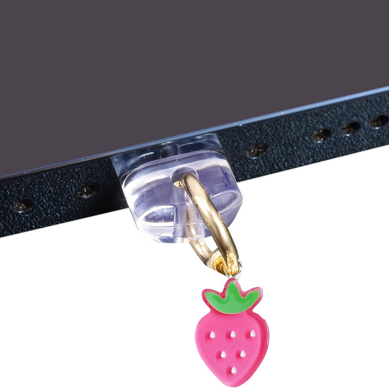 Заглушка силіконова Type-C з підвіскою IP44 (Strawberry)